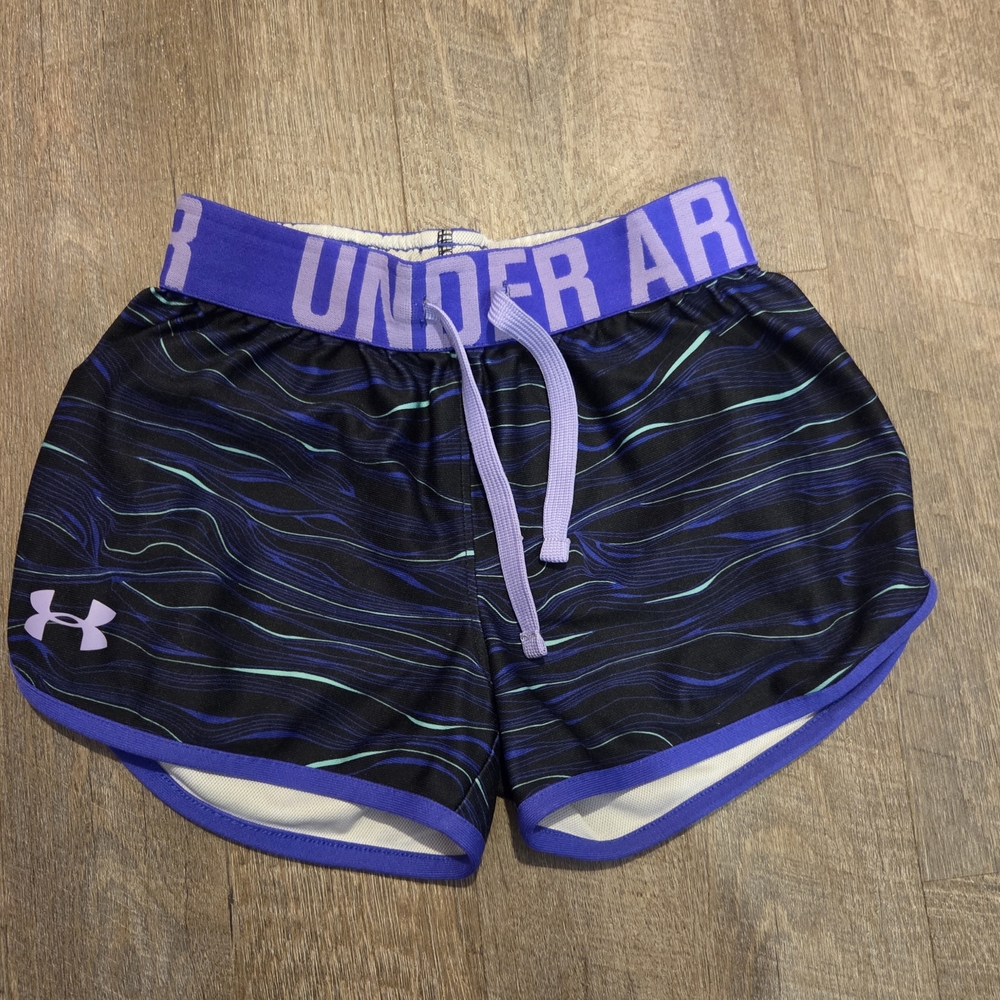 Under Armour Women's Black and Blue Athletic Shorts